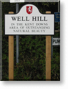 Kent Downs Area of Outstanding Natural Beauty sign at Well Hill